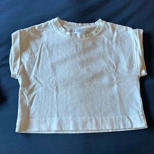 Zara Kids White Short Sleeve Crop Tee